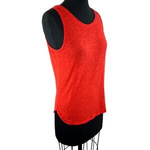 ATHLETA Red Tank Top Cotton Back Hole Round Neck Performance Pullover S Small